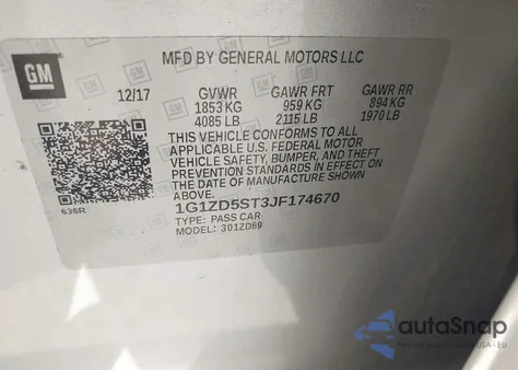2018 Chevrolet Malibu Lt from USA, damaged, VIN 1G1ZD5ST3JF174670
